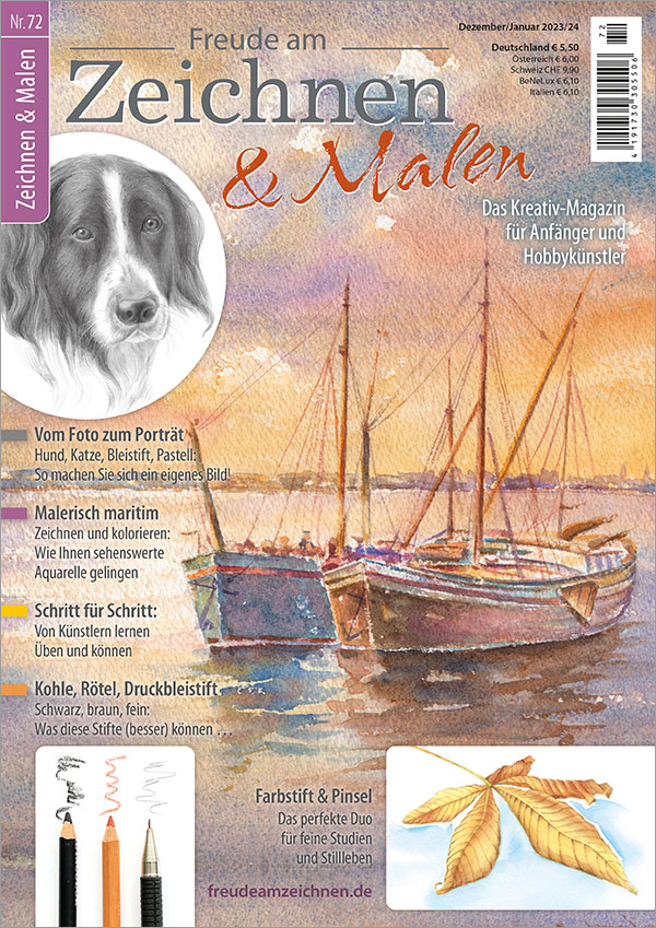 Die Abbildung zeigt das Titelblatt der Ausgabe 72 der Zeitschrift Freude am Zeichnen und Malen