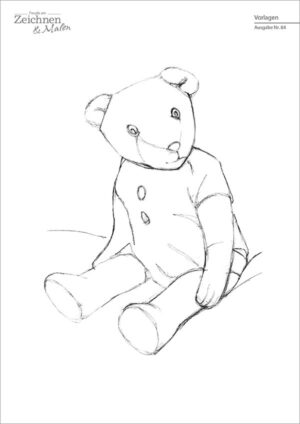 Die Abbildung zeigt die Zeichenvorlage für das Projekt "Mein lieber Bär!" aus der Zeitschrift Freude am Zeichnen & Malen Ausgabe 84